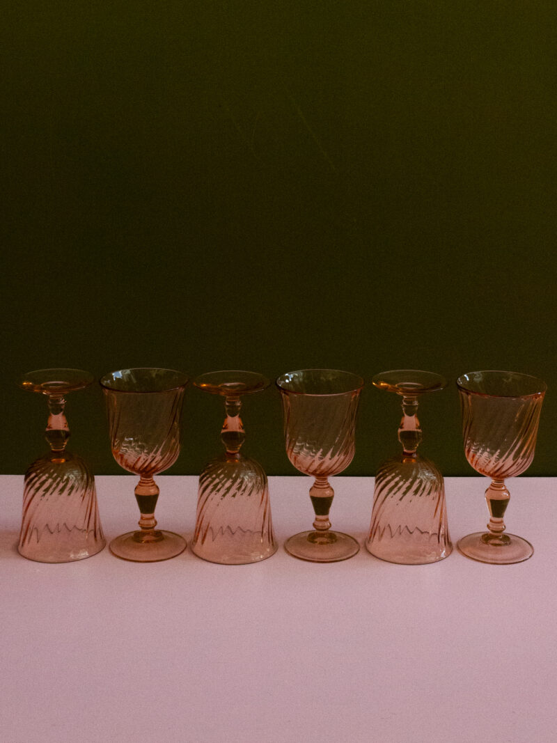 pink wine glasses