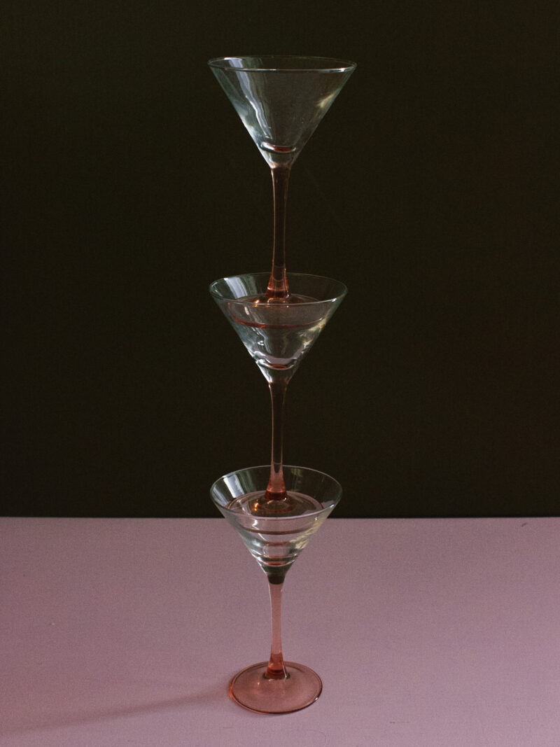 set of 5 cocktail glasses