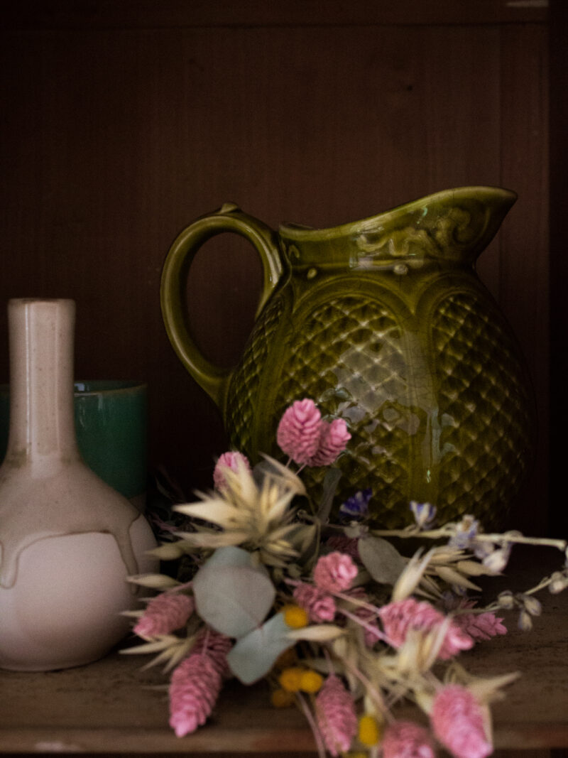 vintage green pitcher