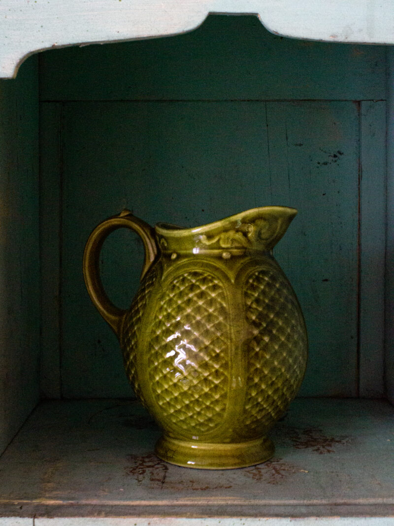 vintage green pitcher