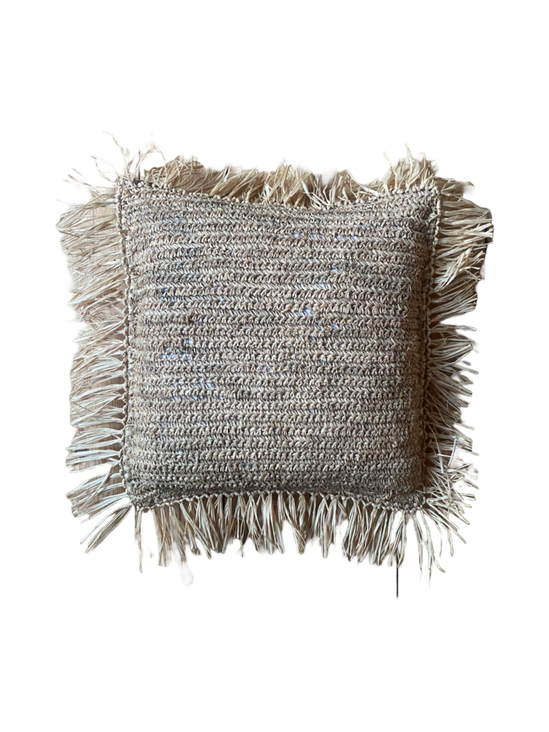 Raffia cushion