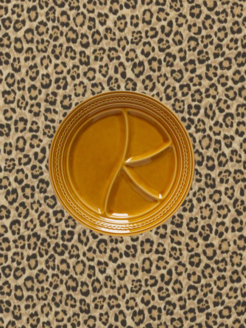 brown compartment plate