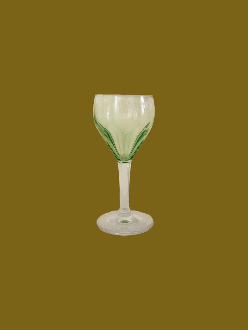 green wine glasses