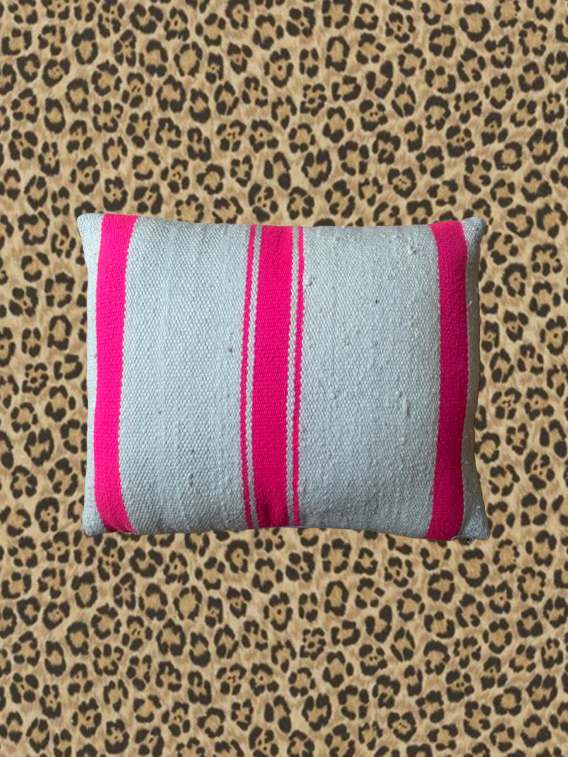 pink and white moroccan cushion cover